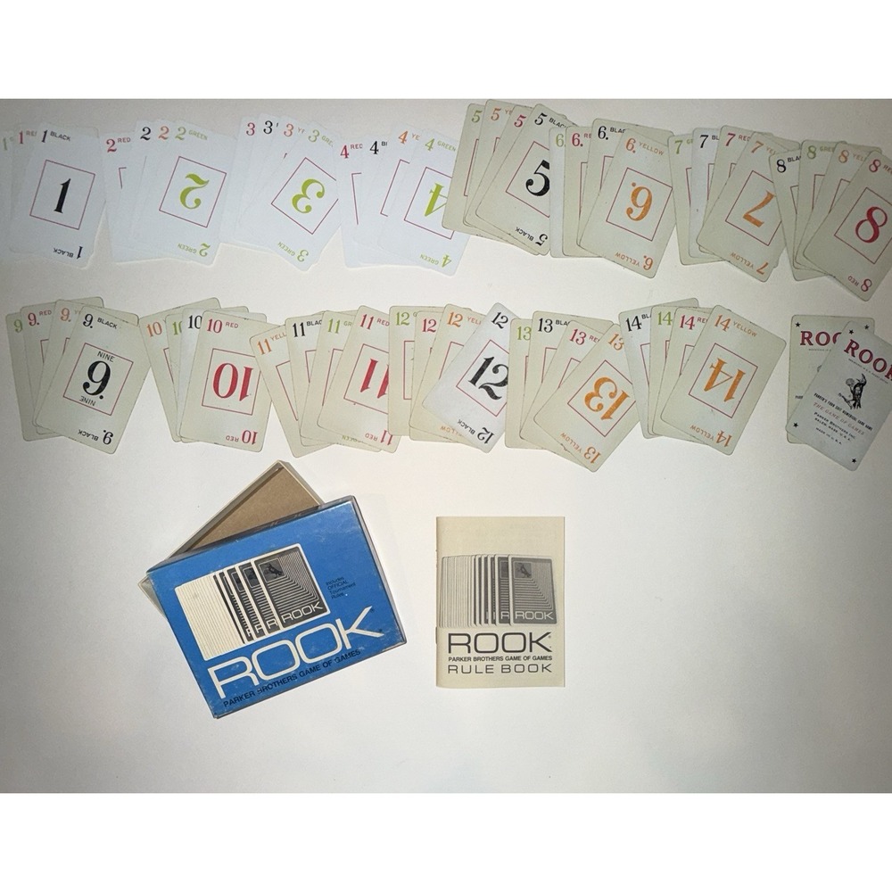 Vintage Rook Card Game 1972 Parker Brothers Blue Box Complete + Extras & Booklet